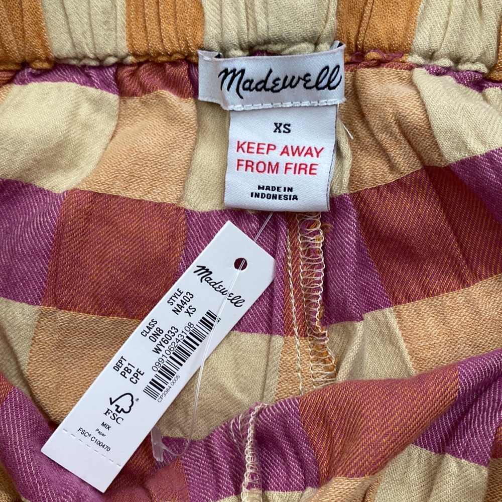 Madewell Pajama Gingham Check Shorts - Picture 7 of 10